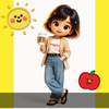 天晴れ🌞りんごひめ🍏👑🌺#餃子🥟