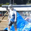 全身小麦粉まみれのたか