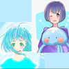 蒼いクラゲ（:]ミ